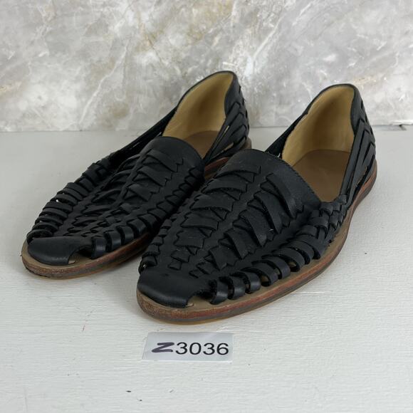 Nisolo Black Woven Leather Huarache Sandals Men\'s 10.5 Handmade Slip-On main image 10